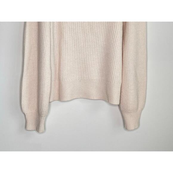 J. Crew 100% Cashmere Balloon Sleeve Crew Neck Knit Pullover Sweater Beige S - Picture 7 of 7